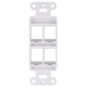 4-Port White Decora Keystone Jack Wall Plate Insert for RCA F-TYPE RJ45 HDMI LOT