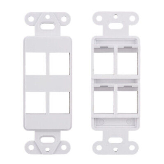 4-Port White Decora Keystone Jack Wall Plate Insert for RCA F-TYPE RJ45 HDMI LOT