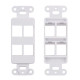 4-Port White Decora Keystone Jack Wall Plate Insert for RCA F-TYPE RJ45 HDMI LOT