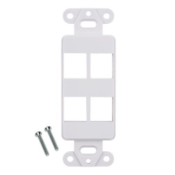 4-Port White Decora Keystone Jack Wall Plate Insert for RCA F-TYPE RJ45 HDMI LOT