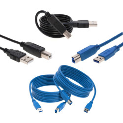 USB 2.0/3.0 High Speed Cable A Male to B Male Printer Scanner Cord Multipack LOT
