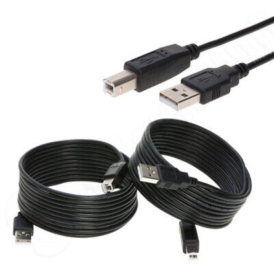 USB 2.0/3.0 High Speed Cable A Male to B Male Printer Scanner Cord Multipack LOT