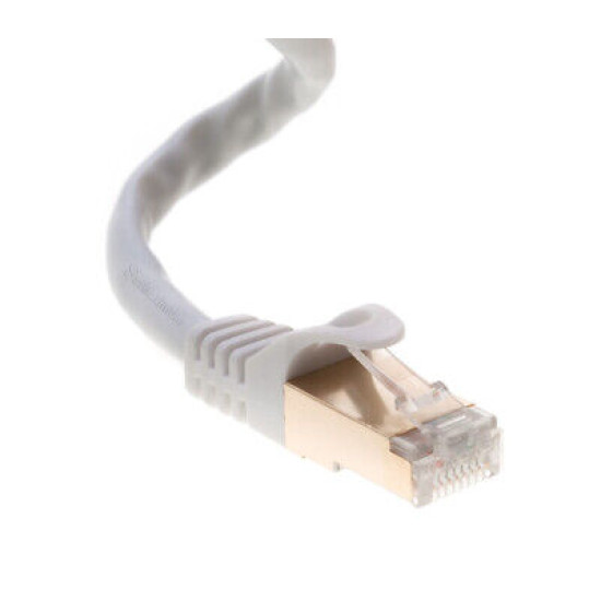 Cat7 White SFTP Ethernet Patch Cord Copper LAN Network Cable 6ft- 20ft LOT