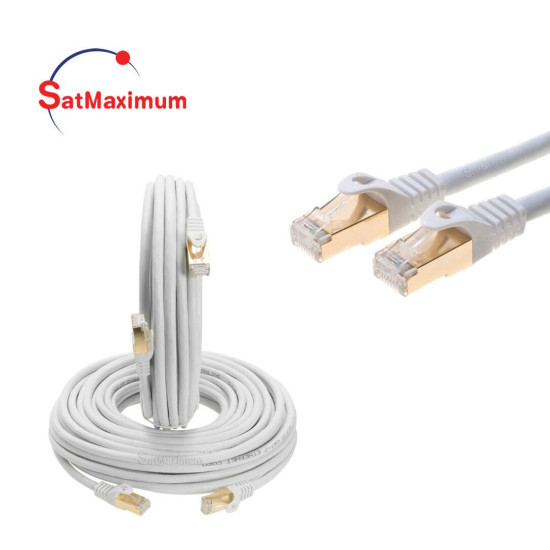 Cat7 White SFTP Ethernet Patch Cord Copper LAN Network Cable 6ft- 20ft LOT