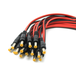 DC Power Pigtail Cable Plug 18AWG 2.1mm x 5.5mm 12V 5A Male Connector Pack Lot