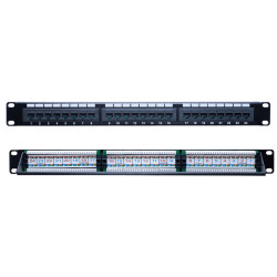 Cat5e UTP Patch Panel 24 Ports 110Type RJ45 LAN Ethernet Network Rack Wall Mount