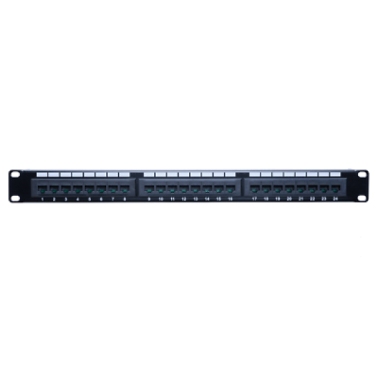 Cat5e UTP Patch Panel 24 Ports 110Type RJ45 LAN Ethernet Network Rack Wall Mount