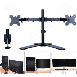 SatMaximum Dual Monitor Desk Stand Adjustable Mount Tilt Computer Screens 10 27"