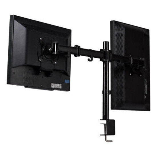 SatMaximum Dual Monitor Desk Stand Adjustable Mount Tilt Computer Screens 10 27"