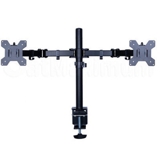 SatMaximum Dual Monitor Desk Stand Adjustable Mount Tilt Computer Screens 10 27"