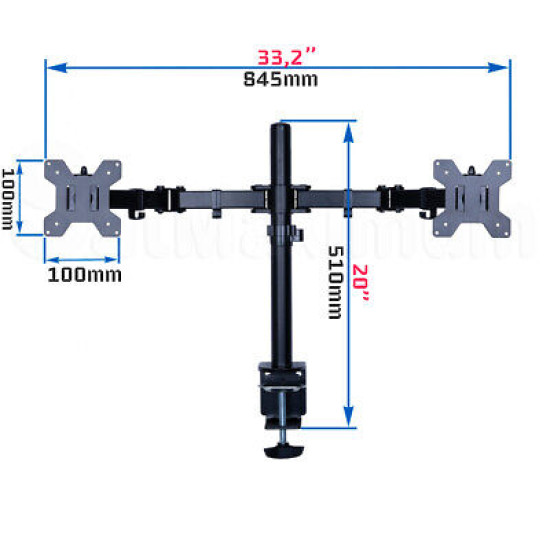 SatMaximum Dual Monitor Desk Stand Adjustable Mount Tilt Computer Screens 10 27"