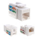Cat6 White Keystone Jack 45° Angled Punchdown Network Connector Multipack LOT