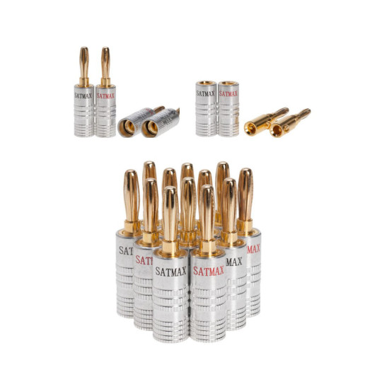 Banana Plug Audio Screw 24K Gold Plated Speaker Wire Jack Connector Pack LOT