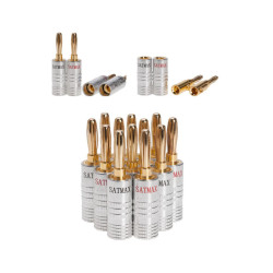 Banana Plug Audio Screw 24K Gold Plated Speaker Wire Jack Connector Pack LOT