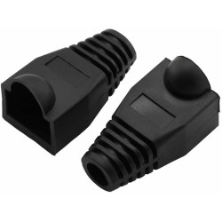 RJ45 Black Strain Relief Boot End Cap for Cat5/5e Cat6 Ethernet Cable Plug Lot