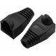 RJ45 Black Strain Relief Boot End Cap for Cat5/5e Cat6 Ethernet Cable Plug Lot