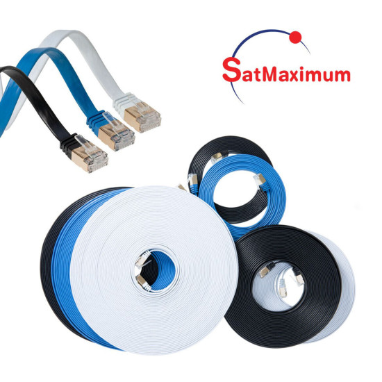 CAT7 Flat U/FTP Ethernet Patch Cable 10Gbps LAN Network Cord Multipack LOT