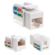 Cat5e White Keystone Jack 45° Angled Punchdown Network Connector Multipack LOT