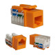 Cat5e Orange Keystone Jack 45° Angled Punchdown Network Connector Multipack LOT