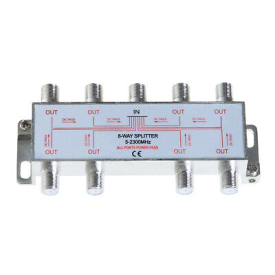 8-Way Coaxial Cable Splitter 5-2300 MHz for RG6 RG59 TV Antenna Multi-Pack LOT