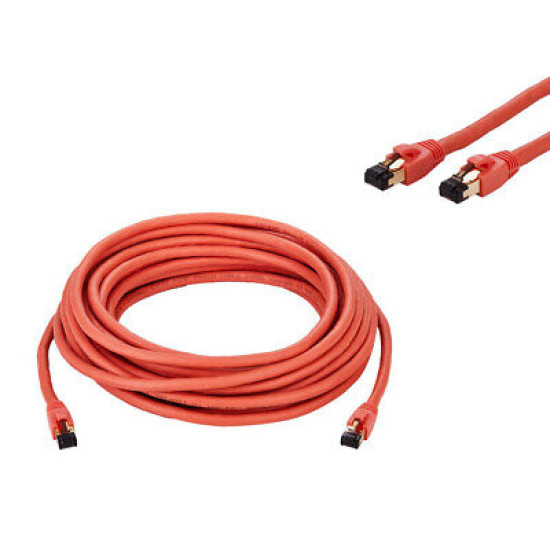 CAT8 Orange STFP Ethernet Cable 40Gbps 2GHz Copper LAN Wire 0.5FT-75FT Multi LOT