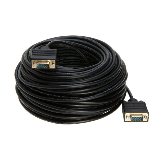 50FT SVGA Video Cable Male/Male 15 PIN Connector HD Display PC Monitor Laptop