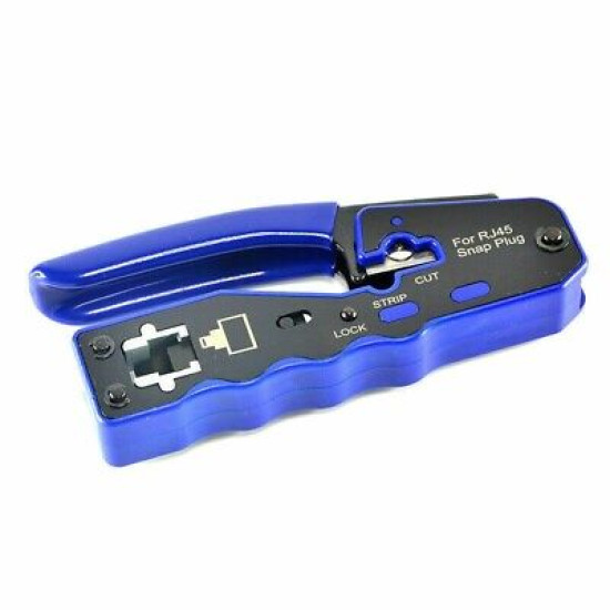 RJ45 Crimper Cutter Tool for End Pass-Through Cat5/5e Cat6 8P8C Modular Plugs