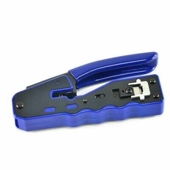 RJ45 Crimper Cutter Tool for End Pass-Through Cat5/5e Cat6 8P8C Modular Plugs