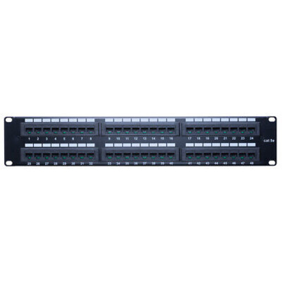 Cat5e UTP Patch Panel 48 Ports 110Type RJ45 LAN Ethernet Network Rack Wall Mount