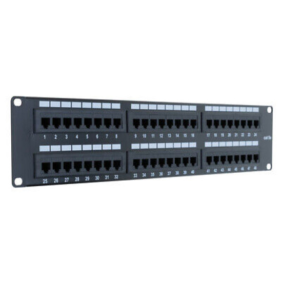 Cat5e UTP Patch Panel 48 Ports 110Type RJ45 LAN Ethernet Network Rack Wall Mount