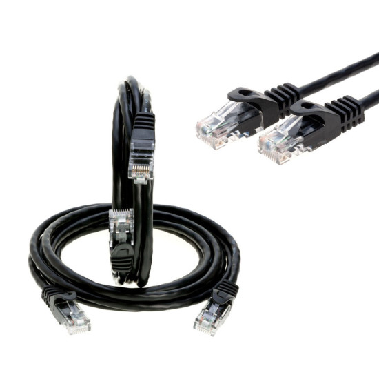 CAT6e/CAT6 Ethernet LAN Network RJ45 Patch Cable Black 1.5FT- 20FT Multipack LOT