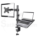 Monitor Stand with Laptop Tray Desk Mount 2-in-1 Dual Arm Fully Adjustable Mount