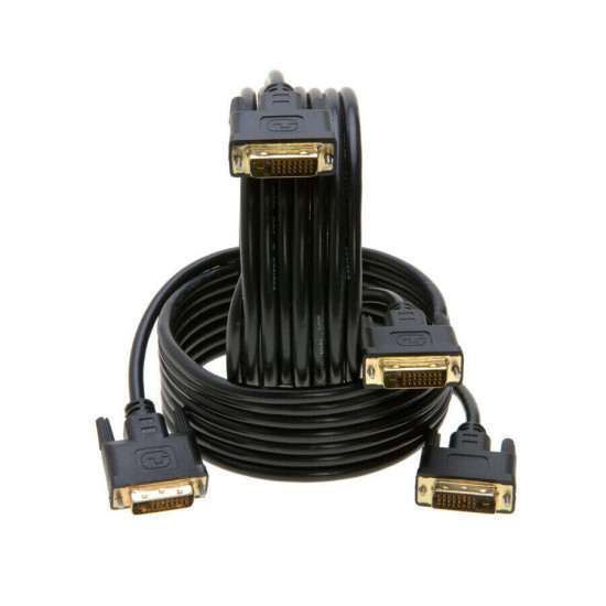 DVI Cable Male DUAL LINK DVI-D Monitor Wire 24+1 Pin 3ft 6ft 10ft 15ft 25ft -LOT
