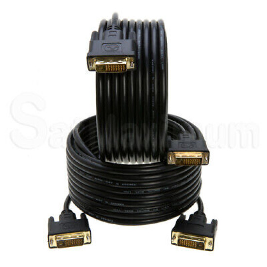 DVI Cable Male DUAL LINK DVI-D Monitor Wire 24+1 Pin 3ft 6ft 10ft 15ft 25ft -LOT