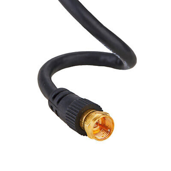 RG6 DUAL Shield Coax Cable Black TV Antenna Satellite 3ft-100ft Multi-Pack Lot