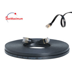 CAT7 Ultra Slim Flat SFTP Ethernet Patch Cable 10Gbps LAN Network Cord Black Lot