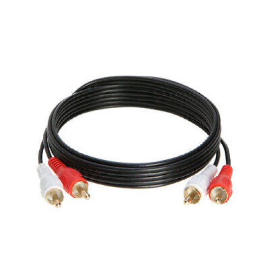 2 RCA Male to 2 RCA Male Cable Stereo Audio PC DVD HDTV Aux Red/White Cord - LOT