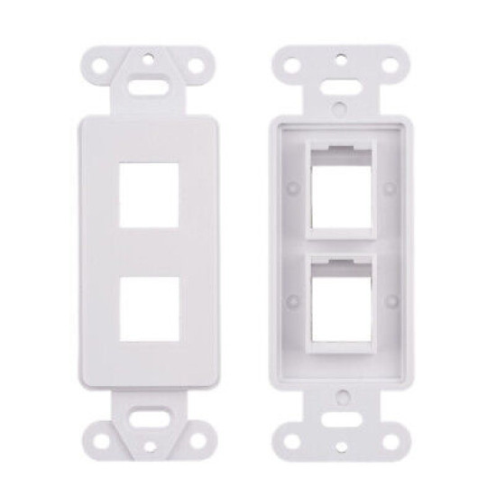 Decora 2-Port Keystone Jack Wall Plate Insert White for RCA F-TYPE RJ45 HDMI LOT