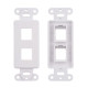 Decora 2-Port Keystone Jack Wall Plate Insert White for RCA F-TYPE RJ45 HDMI LOT