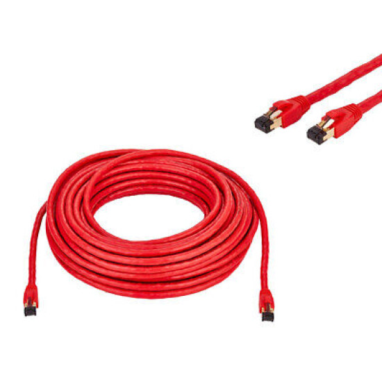 CAT8 RED SFTP Ethernet Cable 40Gbps 2GHz Copper LAN Wire 0.5FT- 75FT Multi LOT