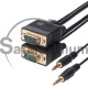 3FT SVGA Video Cable + 3.5mm Audio Jack Male to Male PC Display Monitor Cord