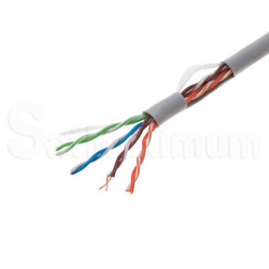 CAT6 1000FT UTP Ethernet Network Cable Solid 23AWG CCA 550MHz Bulk Wire Gray