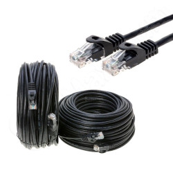 CAT5 Ethernet Network Patch Cable RJ-45 LAN Internet Cable Black 25FT - 200FT