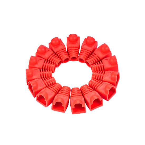 RJ45 Red Strain Relief Boot End Cap for Cat5/5e Cat6 Ethernet Cable Plug Lot