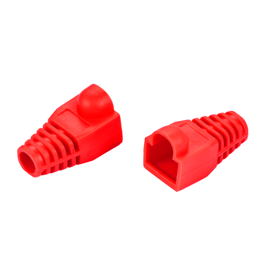 RJ45 Red Strain Relief Boot End Cap for Cat5/5e Cat6 Ethernet Cable Plug Lot