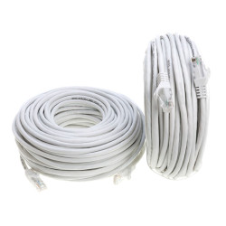 CAT5 Ethernet Patch Cord RJ-45 LAN Network Internet Cable White 25FT - 200FT LOT