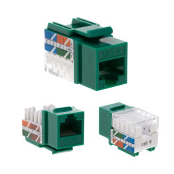 Cat6 Green Keystone Jack 45° Angled Punchdown Network Connector Multipack LOT