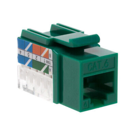 Cat6 Green Keystone Jack 45° Angled Punchdown Network Connector Multipack LOT