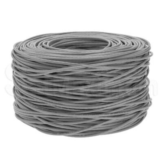 CAT6 500ft UTP Ethernet Network Cable Gray 23AWG 550MHz LAN Solid Bulk Wire