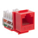 Cat6 Red Keystone Jack 45° Angled Punchdown Network Connector Multipack LOT